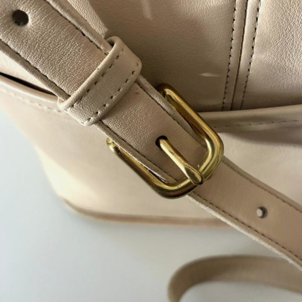 Vintage 1980s Bone Leather Coach Beekler Bucket Shoulder Bag - Picture 6 of 11